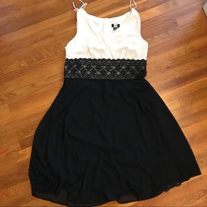 Studio 1940  ivory and black lace dress